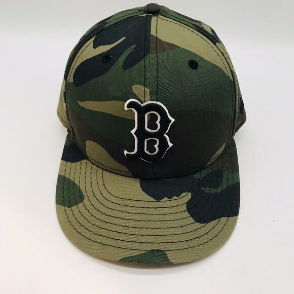 Boston Red Sox MLB Logo Hat Men's 7 1/4 New Era 59FIFTY Camouflage Baseball Cap - Picture 6 of 12